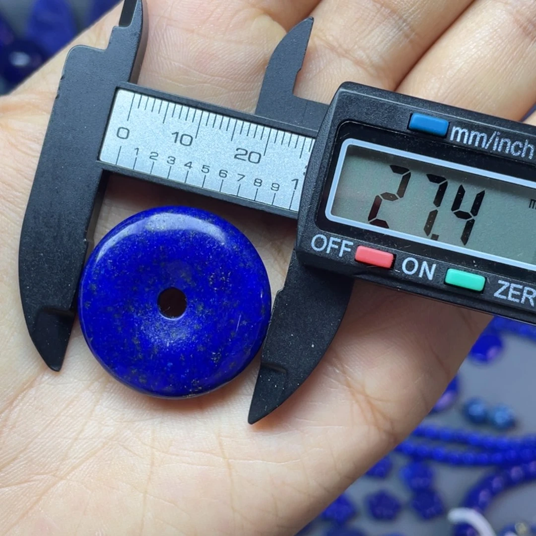 青金石未镶嵌27mm平安扣吊坠