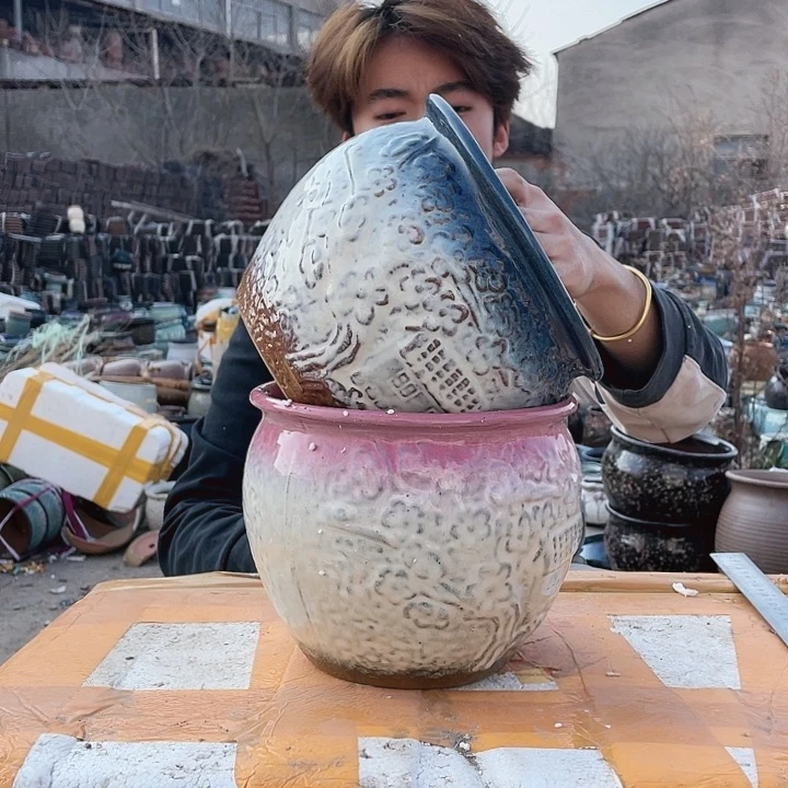 无铅玻璃宜兴紫砂花盆