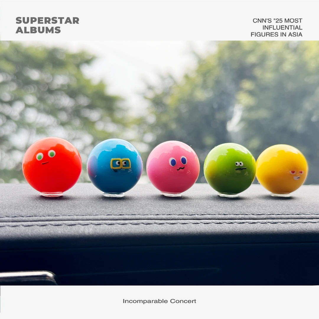 五月天May Day5个小球球车载桌面摆件平面可黏贴