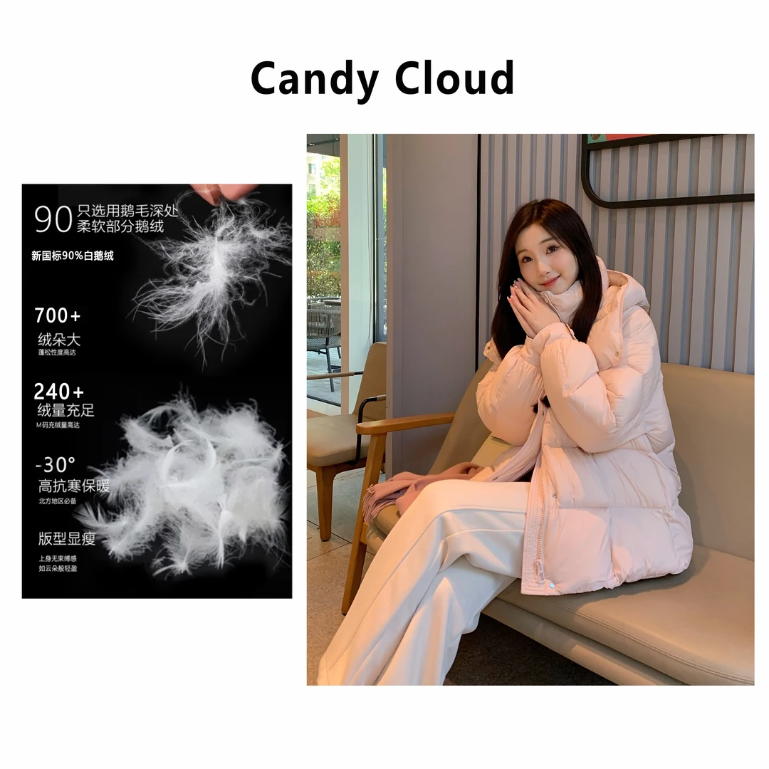 北极雪 轻奢90%白鹅绒加厚宽松羽绒服外套YRF148/1