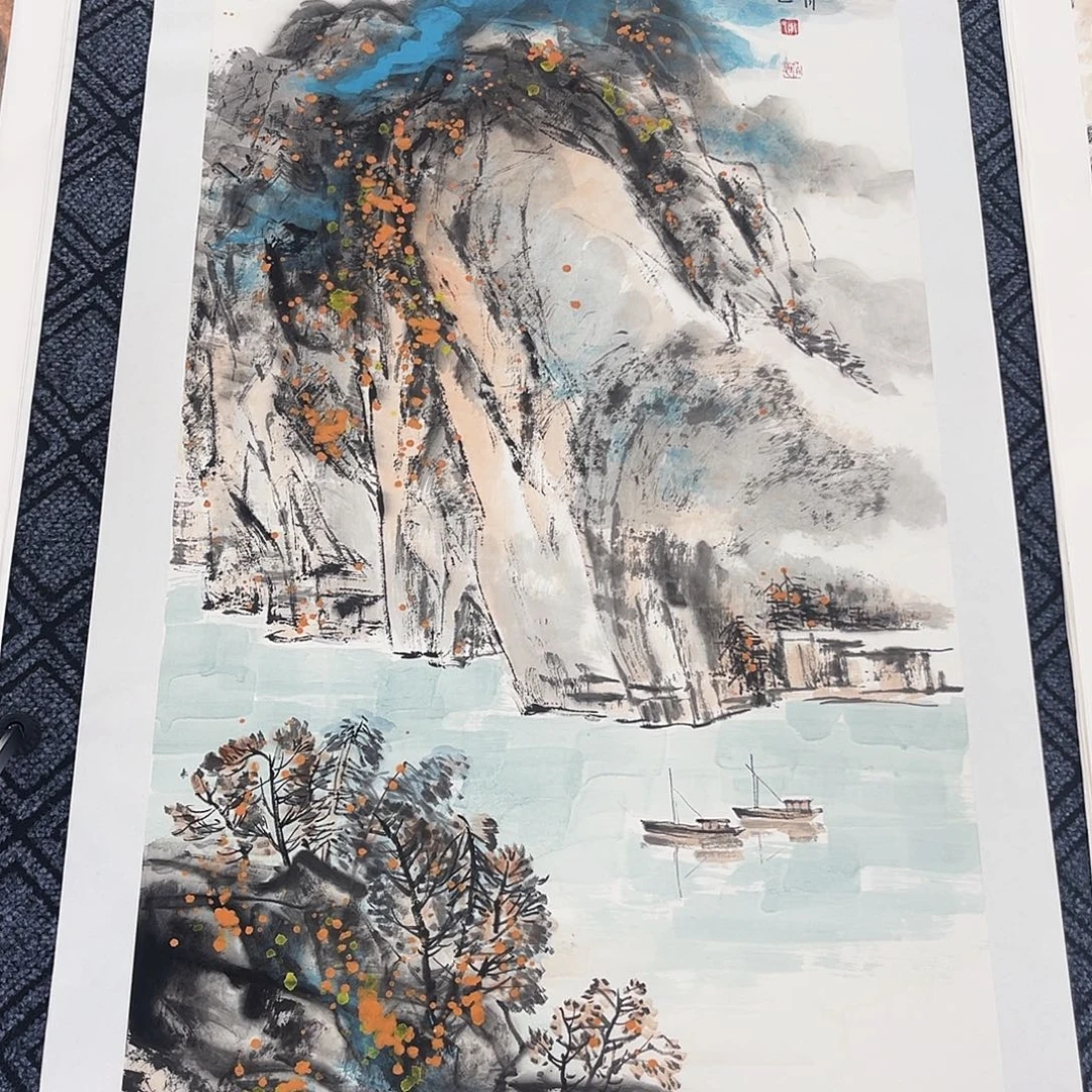 天***道国画庞伯明老师四尺山水奇