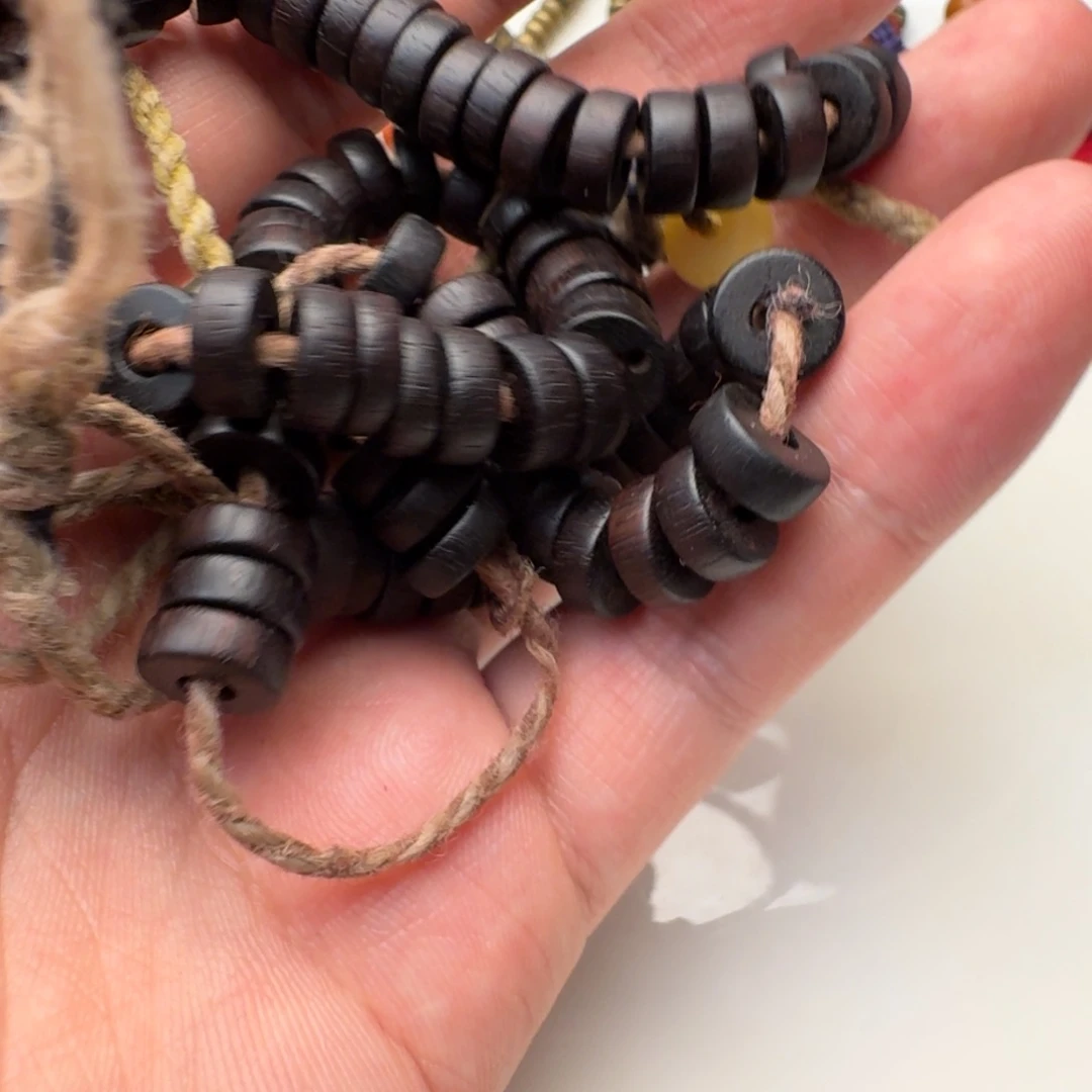 手串/手链贝壳纯直切老紫檀片珠