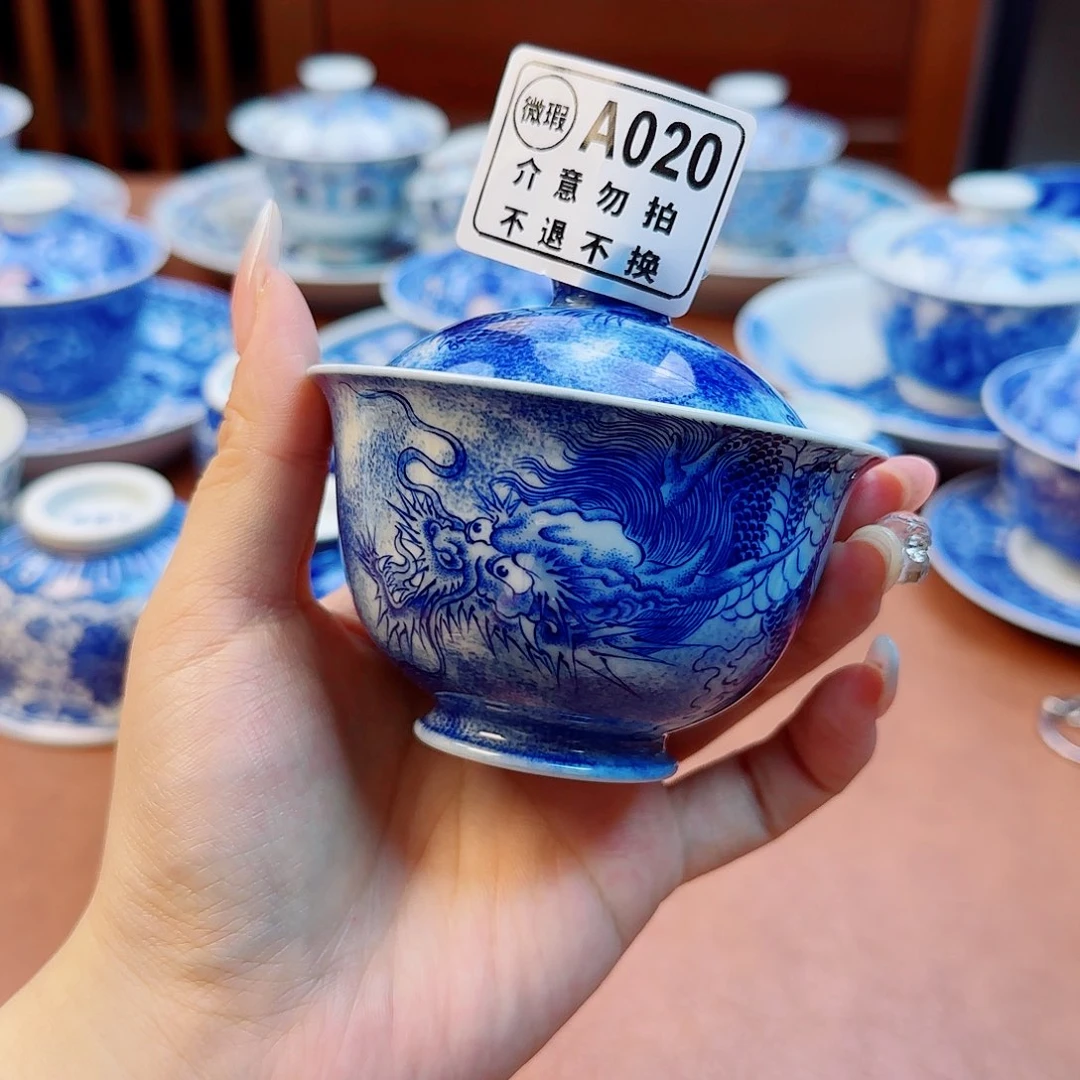 景德镇陶瓷手绘盖碗