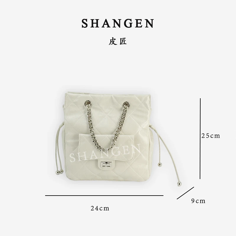 【尚恩CC】SK-62782-米白-轻奢时尚女士新款手提单肩斜挎包