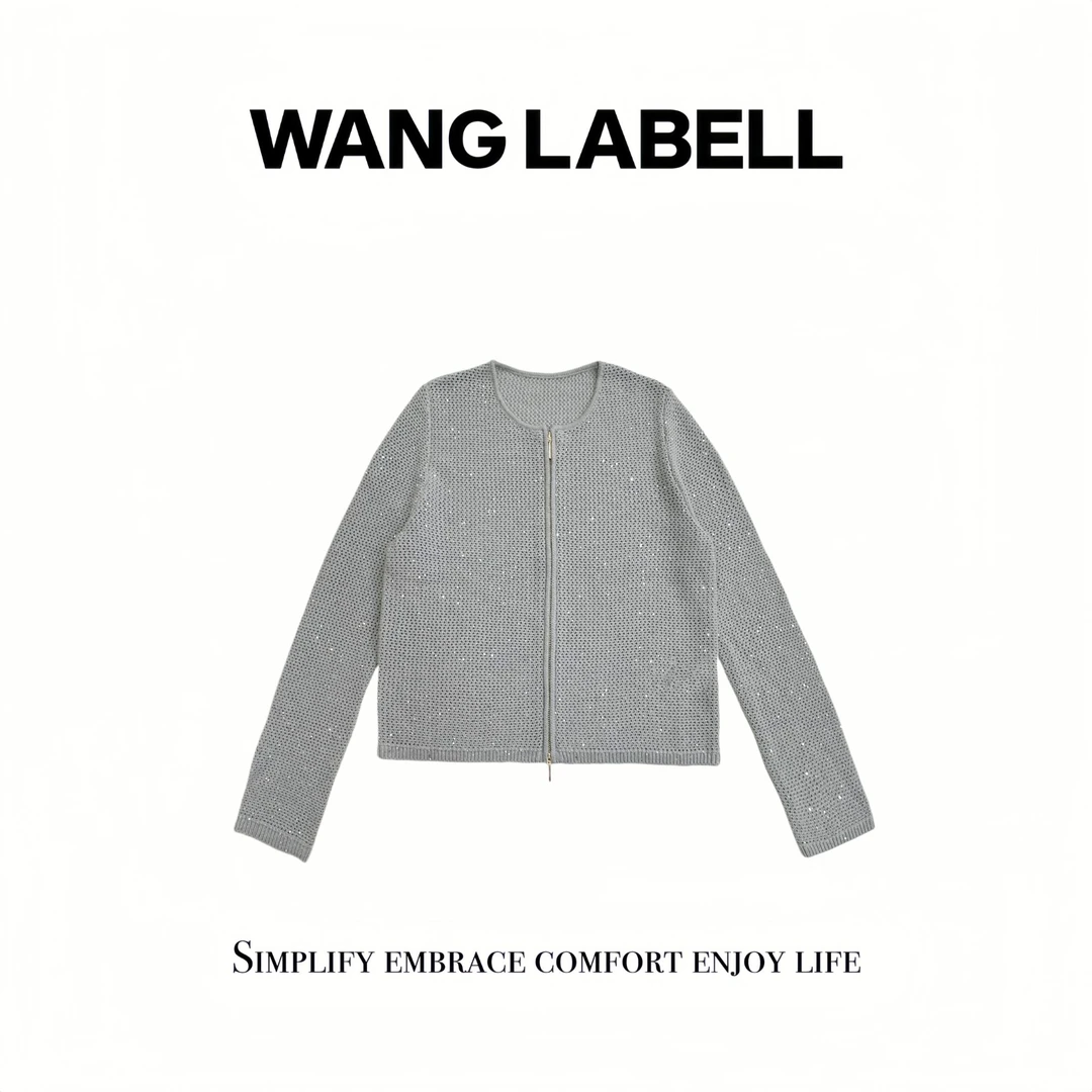 【王斌家】 |  静谧蓝绵羊毛针织衫  百搭长袖春夏设计师潮流时尚