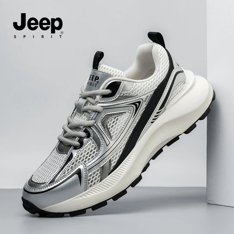 JEEPSPIRIT吉普男鞋夏季新款男士跑鞋子时尚百搭透气网面运动鞋