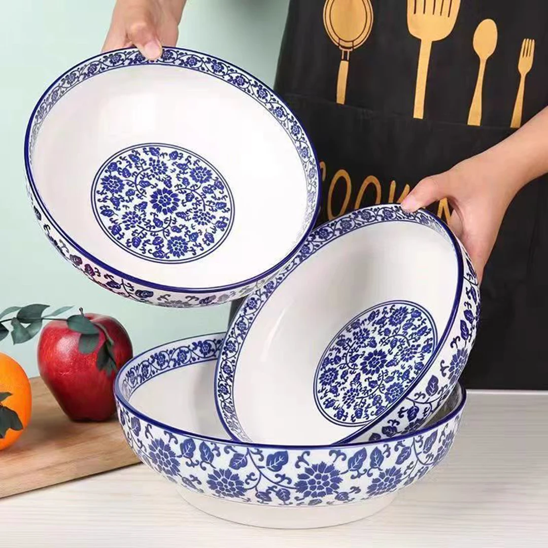 HST-青花陶瓷面碗1个装