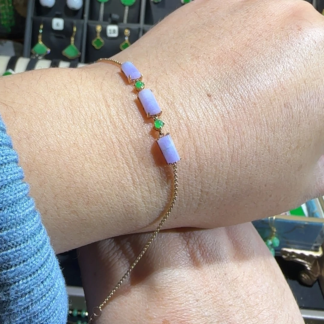 翡翠18K金镶嵌颈饰手链