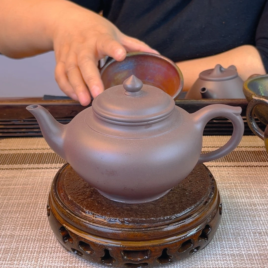 紫砂茶壶紫泥300cc瑕