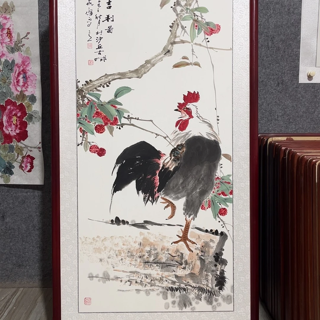 国画书画作品带框63×123