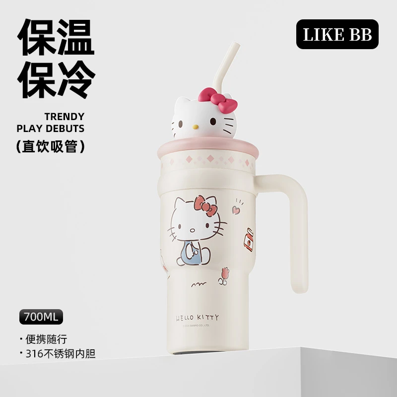 LikeBBhellokitty保温杯女生高颜值带吸管水杯新款冰霸杯保冷杯子