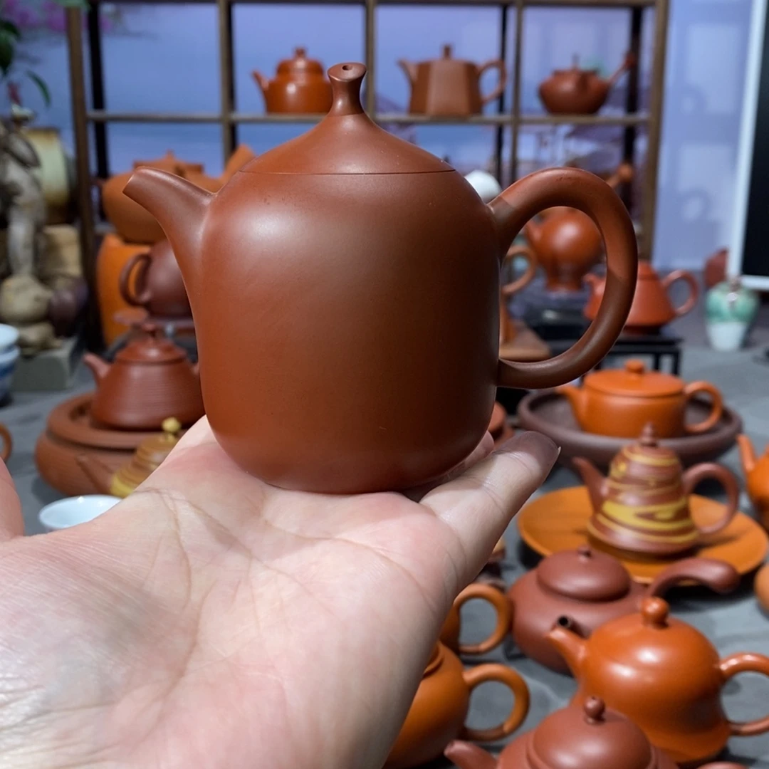 茶壶紫砂章石楷朱泥一帆风顺壶140cc