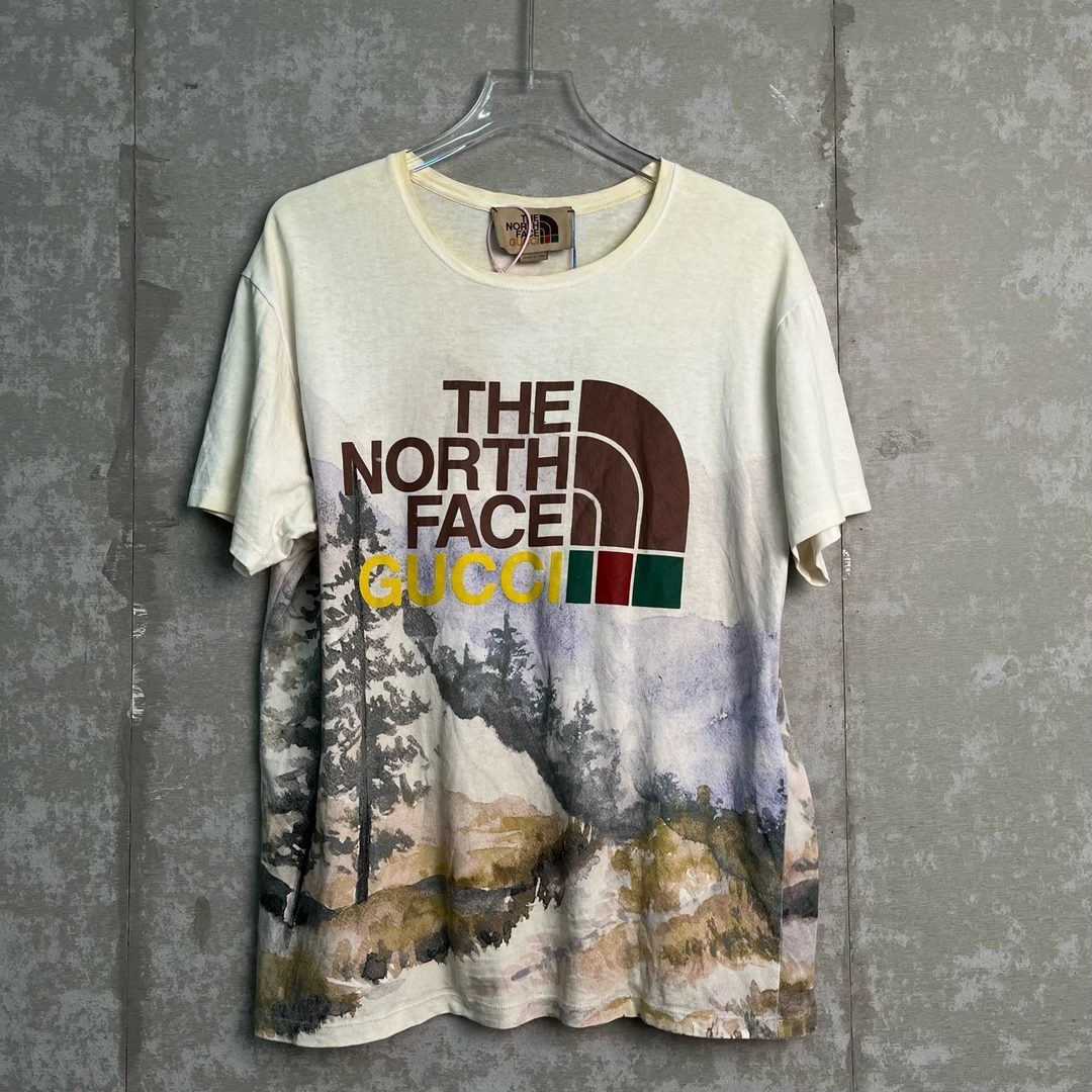99新 GUCCI/古驰 M*1/Gucci tnf 限量款风景短袖/14802/JP