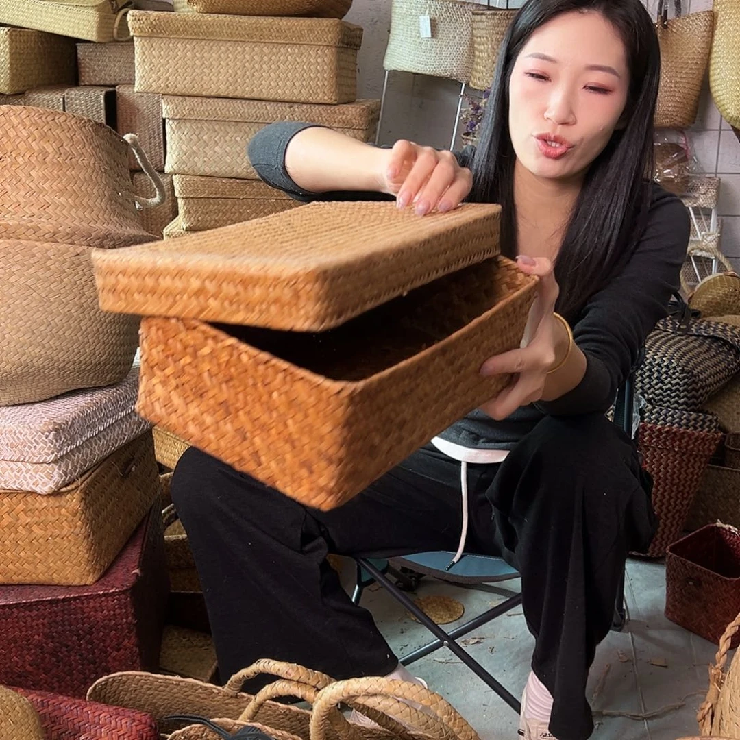 编织带草编包/草编收纳盒微瑕疵