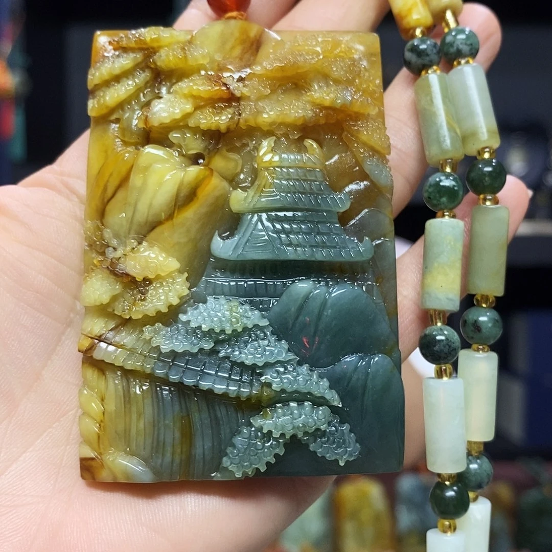 未镶嵌岫玉挂件吊坠