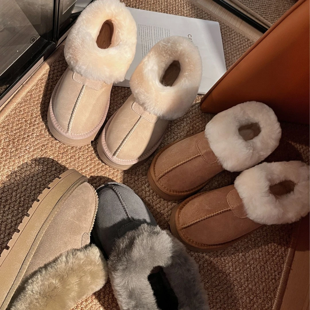 帕丁厚底塔茨特皮毛一体雪地靴增高防滑加棉雪地棉