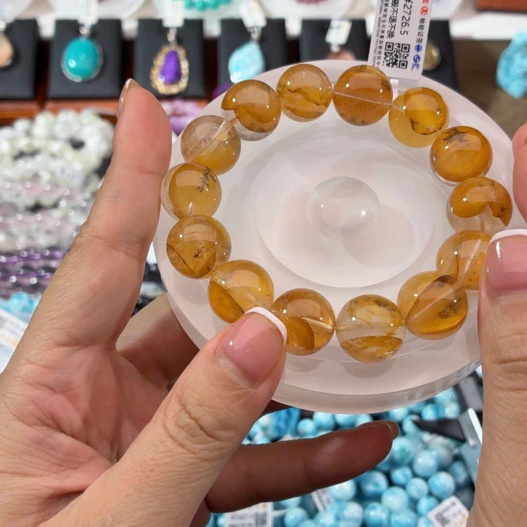未镶嵌水晶手串小树胶花15mm