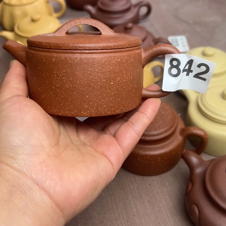 紫砂茶壶红降坡半手工210cc左右瑕疵