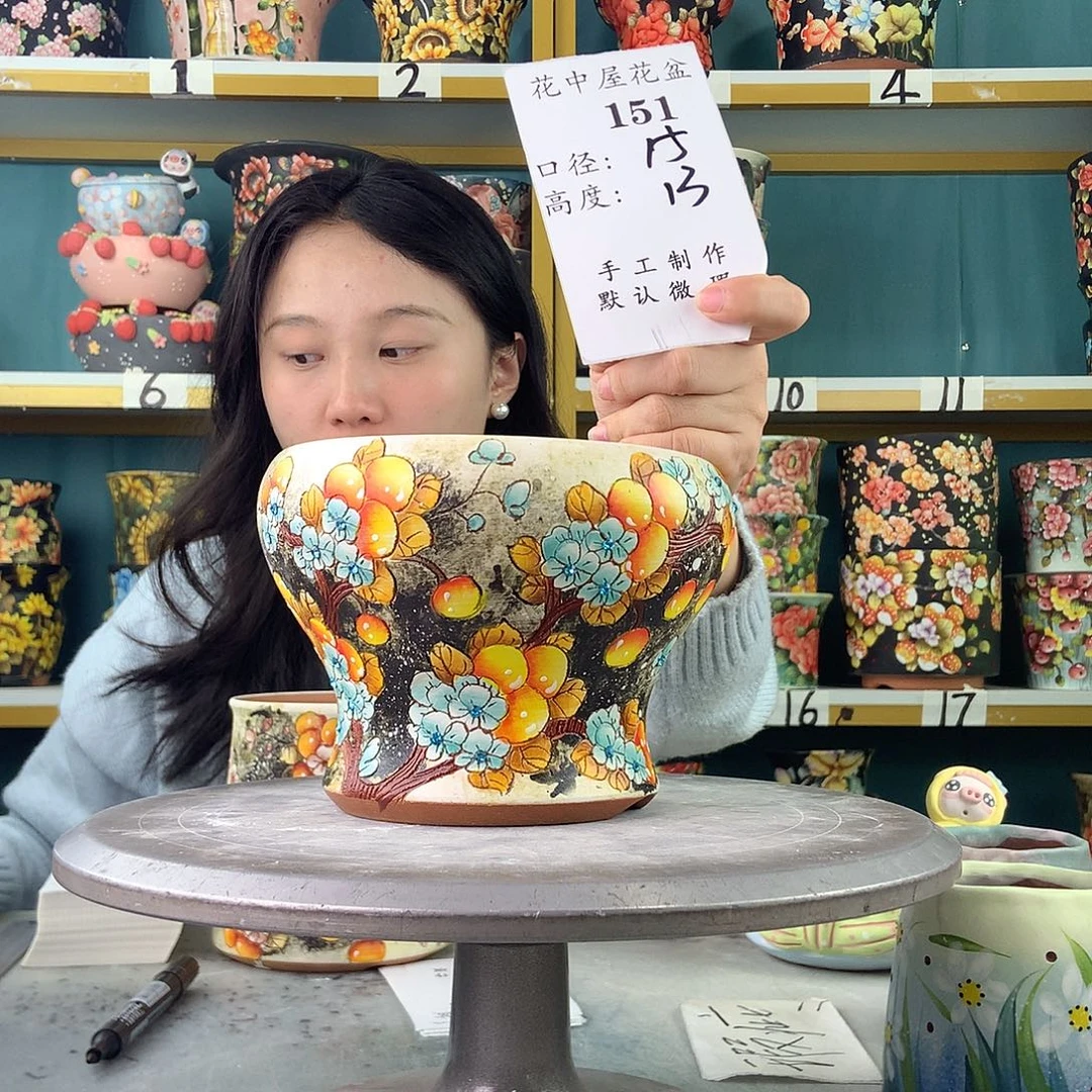 陶景德镇手工花盆151