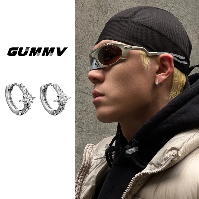 合金耳饰 星星耳环男士设计感小众高级耳圈耳扣男潮流耳饰男款