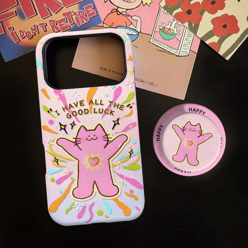 好运猫猫磁吸菲林二合一适用苹果17/16promax手机壳华为小米15