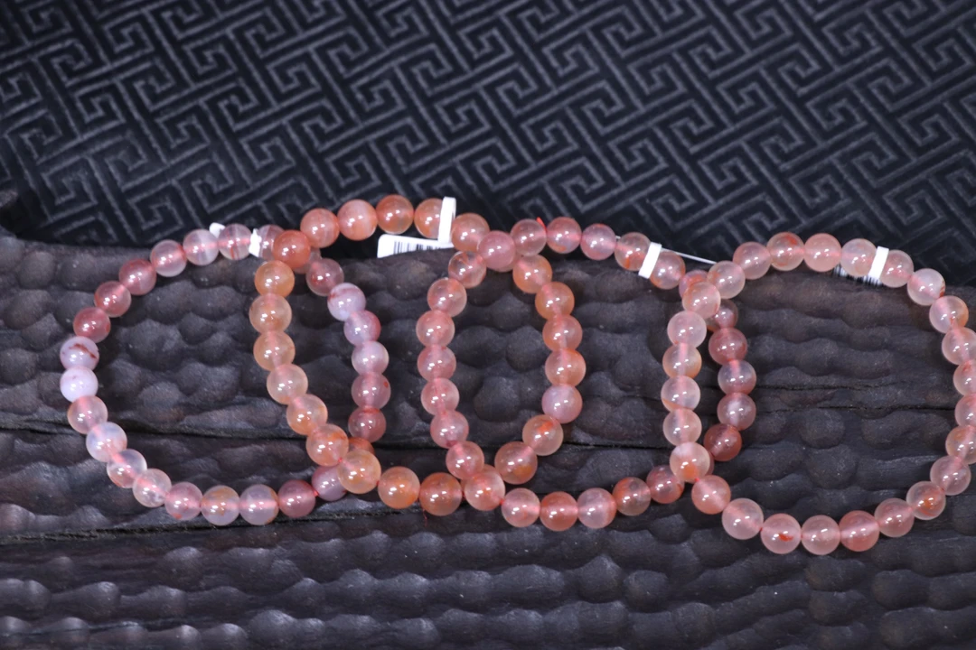 原矿无优化天然南红川料冰飘单圈7mm左右白底多样性发一件