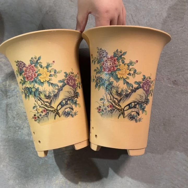 紫砂花盆破损补发底槽青高度22口径17俩只