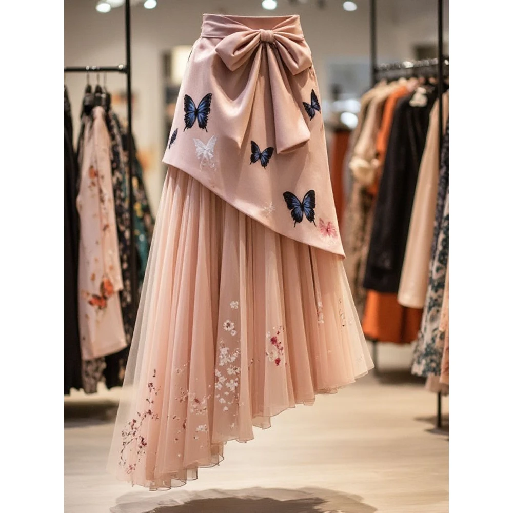 洋气复古超仙甜美裙子2025春夏新款设计感小众收腰漂亮时尚半身裙