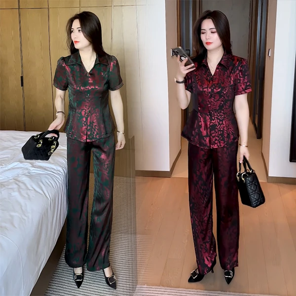 2025新款夏季新款时尚休闲穿搭洋气气质收腰修身显瘦减龄套装87