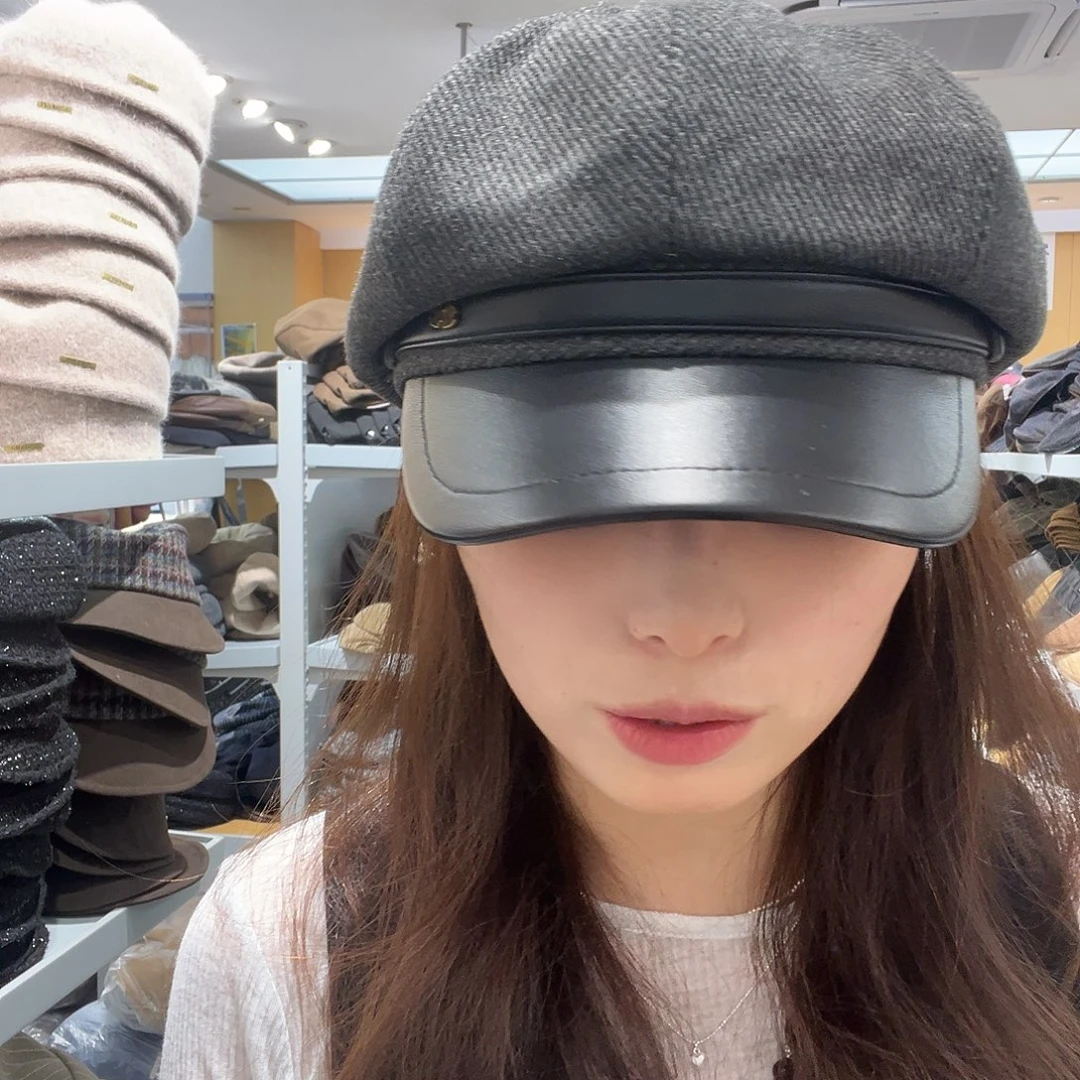 布艺铁合金灰色八角帽