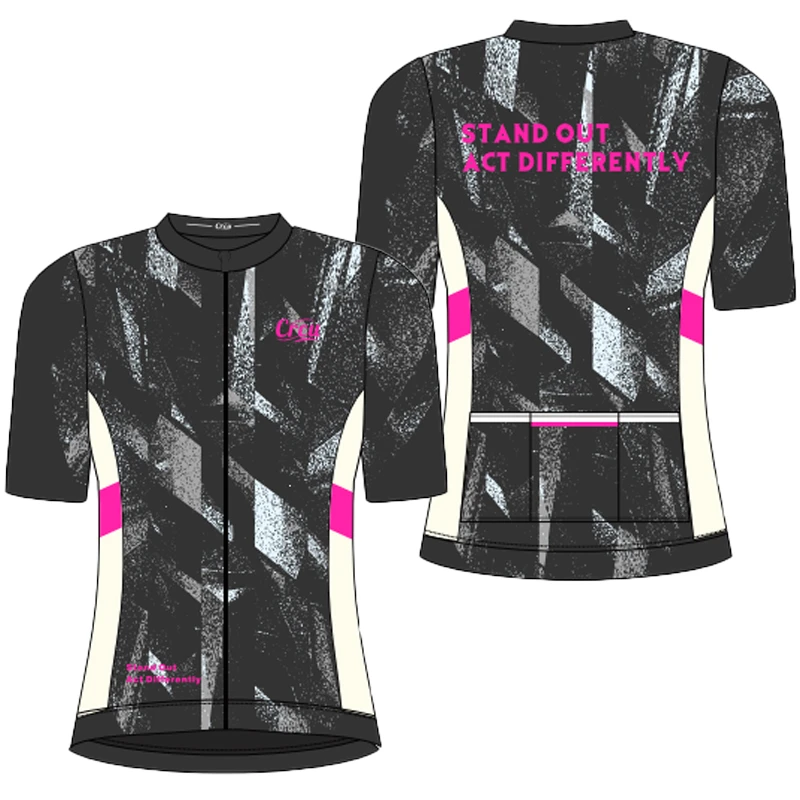 CRCU高能拼色男女款骑行服公路自行车透气网眼骑行服夏季速干男款