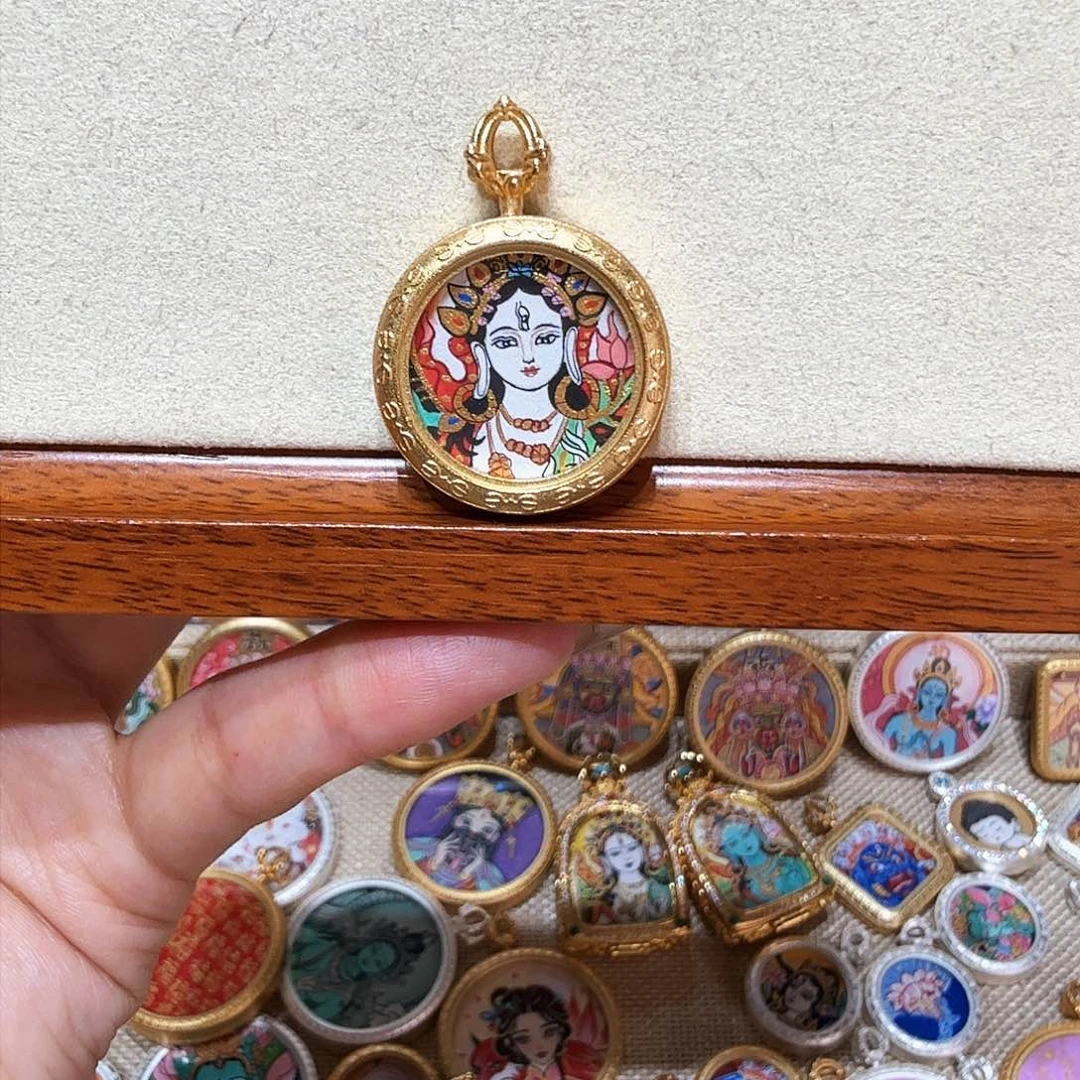 吊坠热贡纯手绘唐卡非遗文化