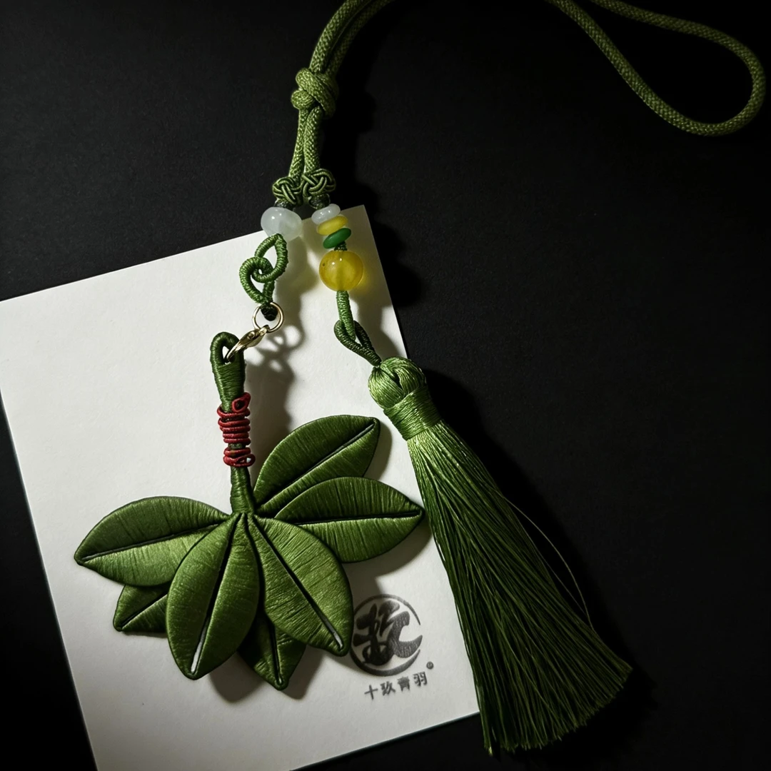 去晦气柚子叶 十玖青羽手创原创非遗簪花古风新中式汉服发夹饰品