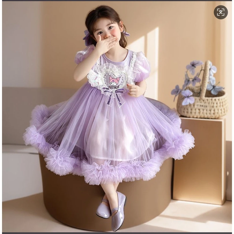 蓬蓬裙短袖公主风卡通动漫连衣裙花童童裙纱裙蓬蓬纱