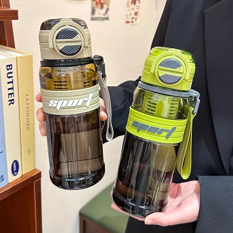 运动水杯男女高颜值户外健身吸管杯大容量防摔便携带茶隔学生杯子