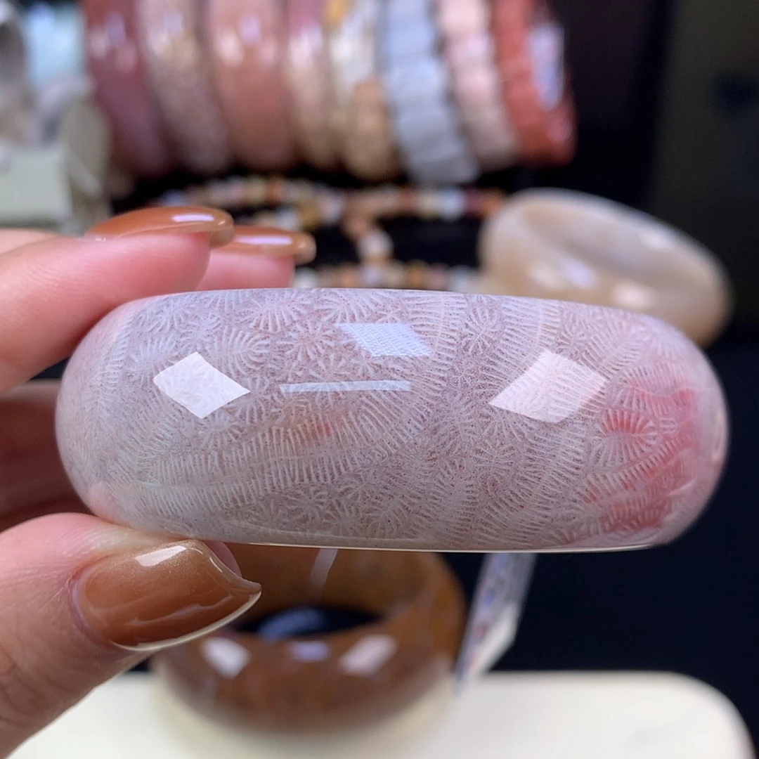 【闪购商品】颈饰未镶嵌硅化珊瑚（珊瑚玉）上新51强推紫冰虫（2号）