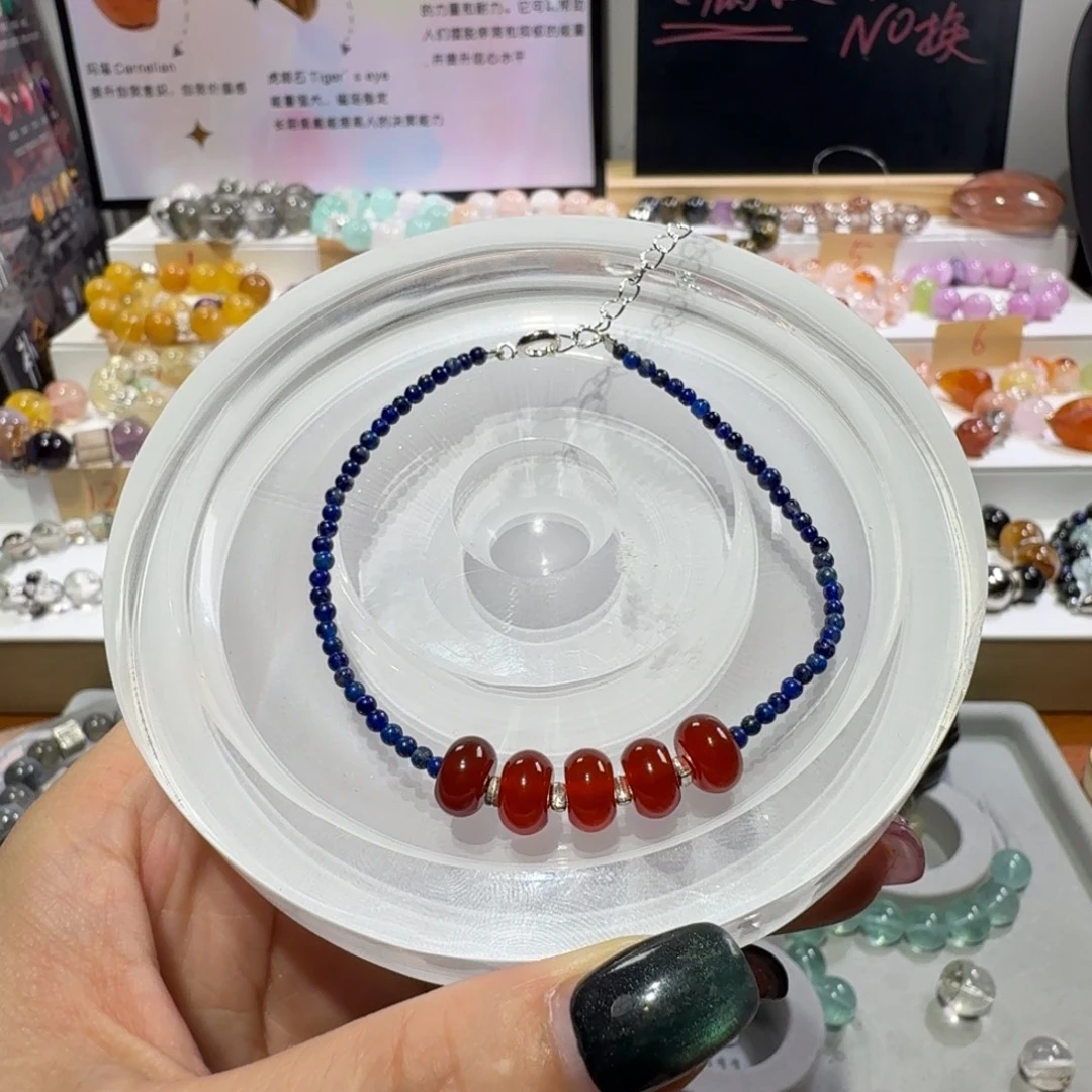 水晶未镶嵌手串红玛瑙青金石手链