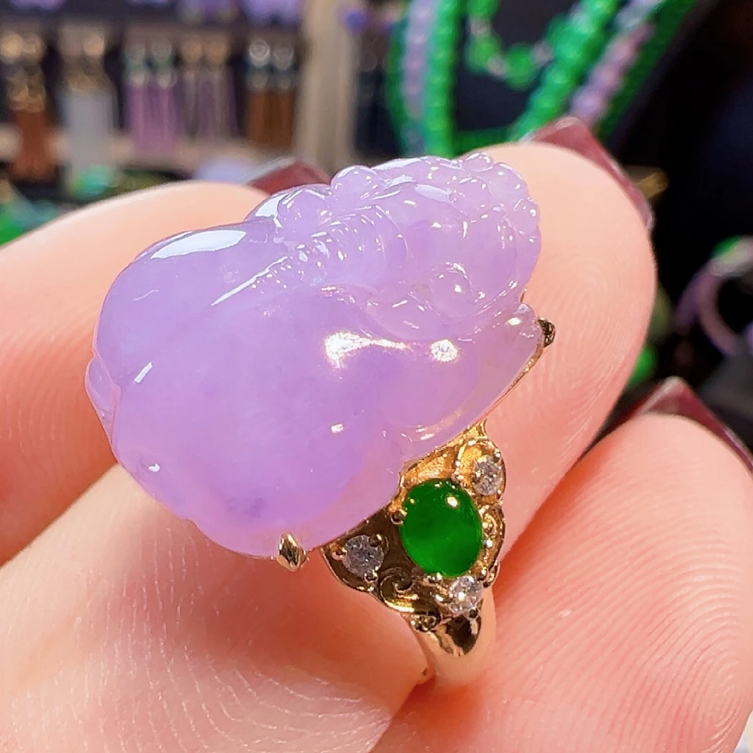 翡翠18K金镶嵌戒指签收后24小时鉴赏期