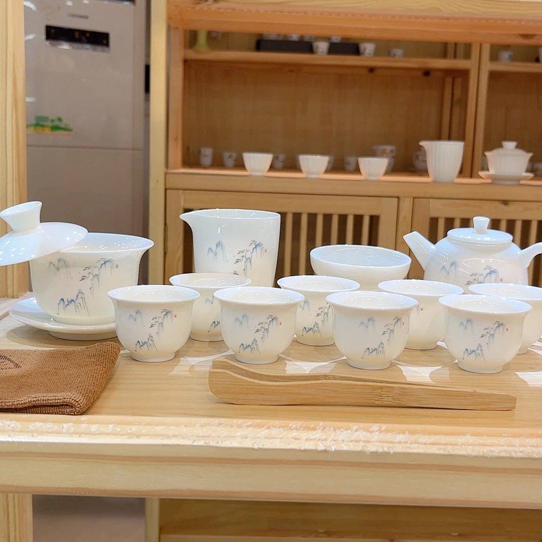 【御瓷斋】羊脂玉瓷茶具套装