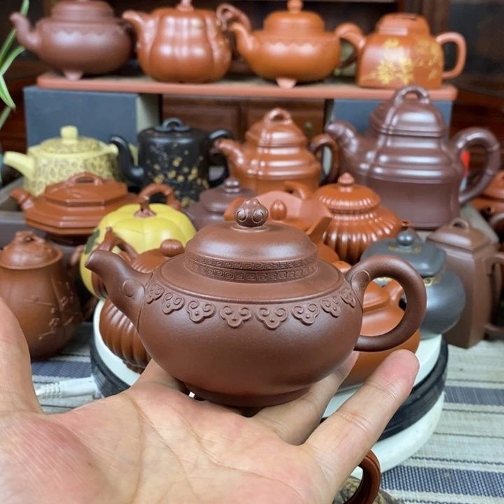 茶壶紫砂云肩如意150CC原矿老底曹青特价