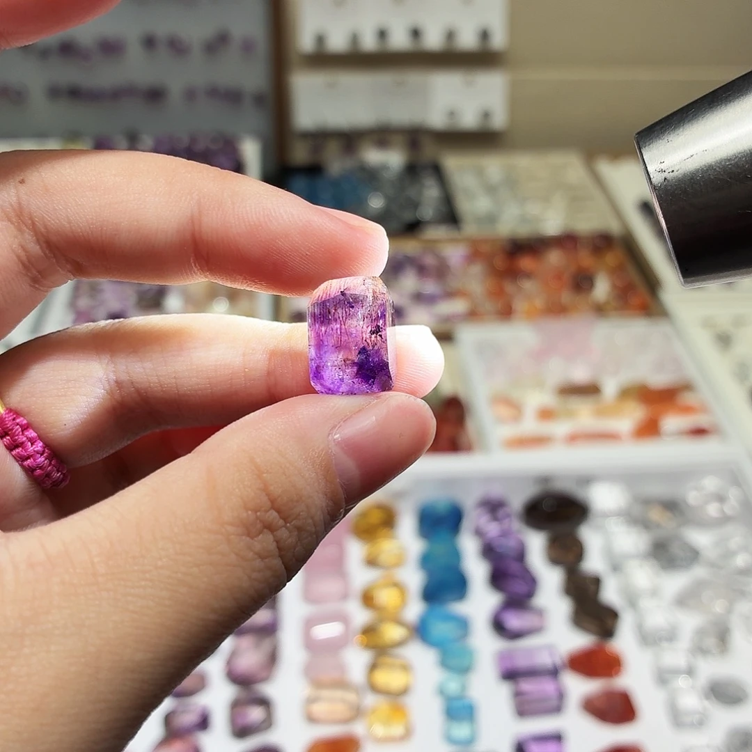 吊坠(不含链)未镶嵌水晶紫超七 随形 打孔定制不退换