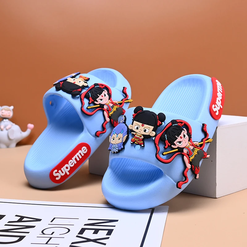 夏季哪吒儿童拖鞋软底外穿女童男童浴室卡通居家防滑宝宝凉拖