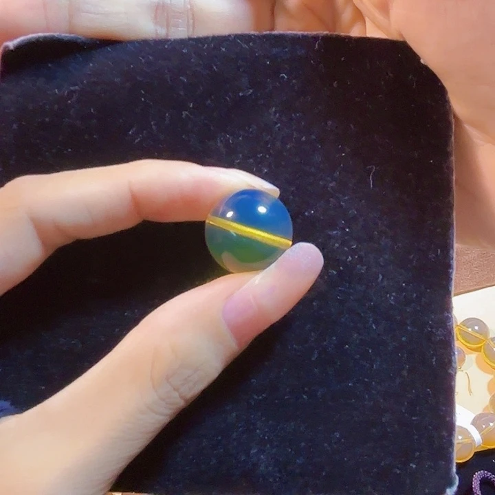 大***浆未镶嵌蓝珀珠宝奇石墨西哥蓝珀珠子20