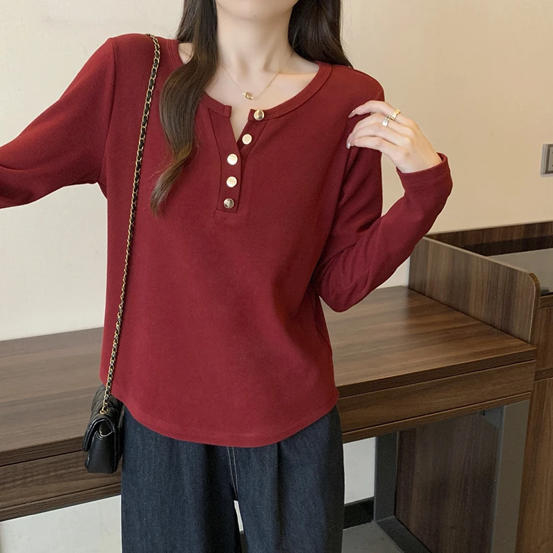 大码遮肚子正肩长袖T恤女早秋新款胖mm显瘦高级感百搭打底衫上衣