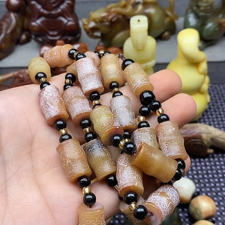 未镶嵌蛇纹石玉颈饰东**灯