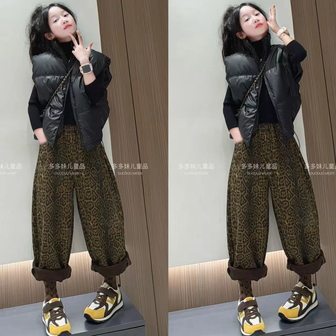 女童秋冬韩系百搭马甲洋气中大童加厚保暖马夹冬季儿童棉坎肩
