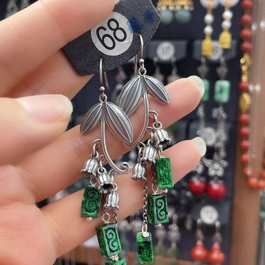 翡翠银S925镶嵌耳饰✨***✨921ghnggh