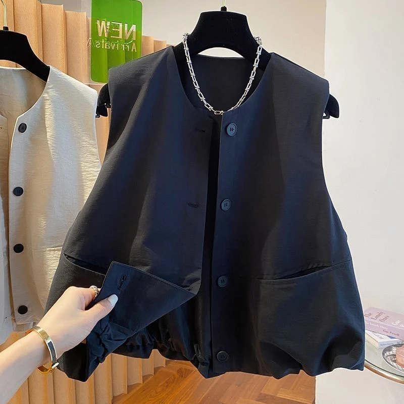 春季时髦洋气马甲女2025新款宽松休闲百搭无袖坎肩马夹外套上衣