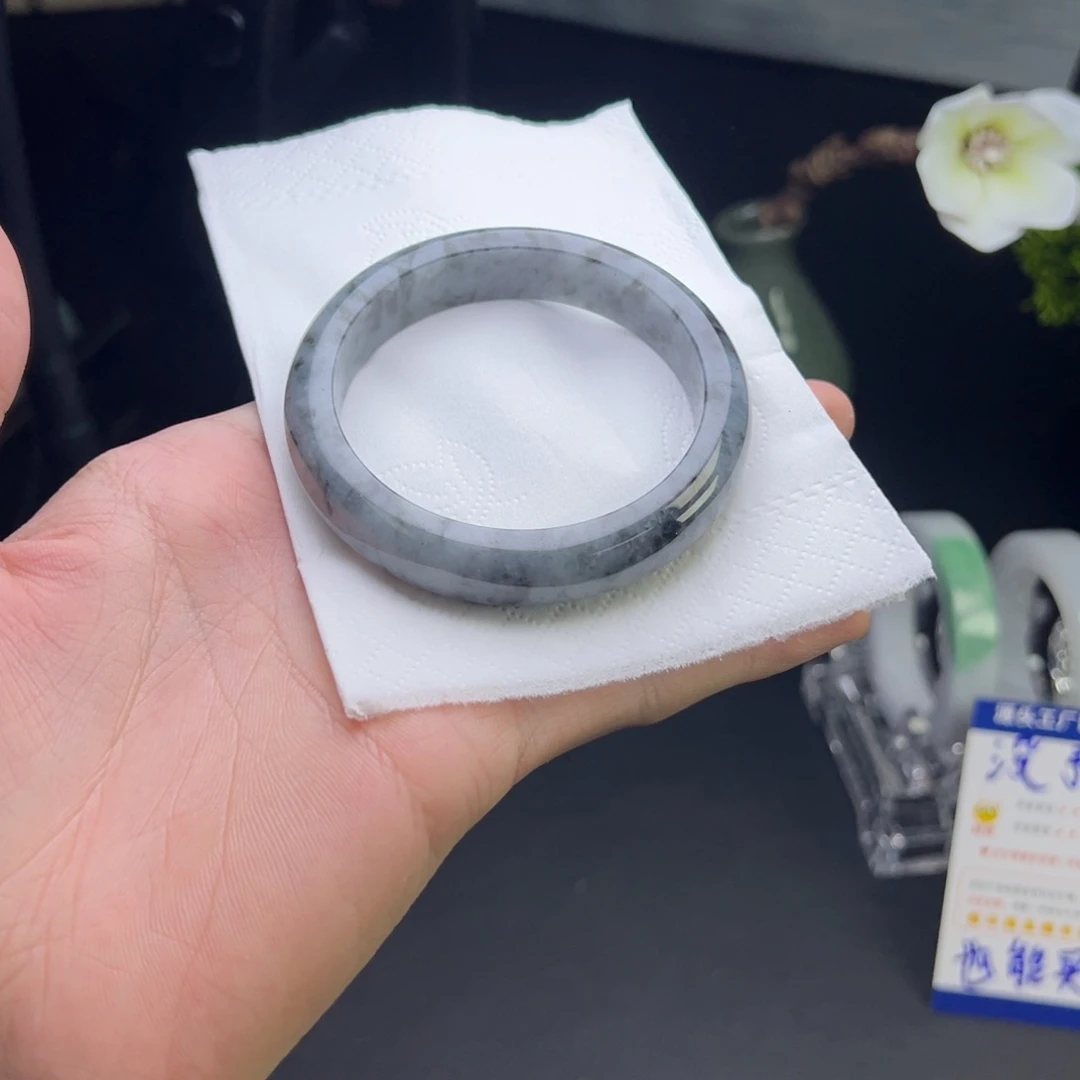 未镶嵌正圈定制翡翠翡翠 乌鸡水墨画