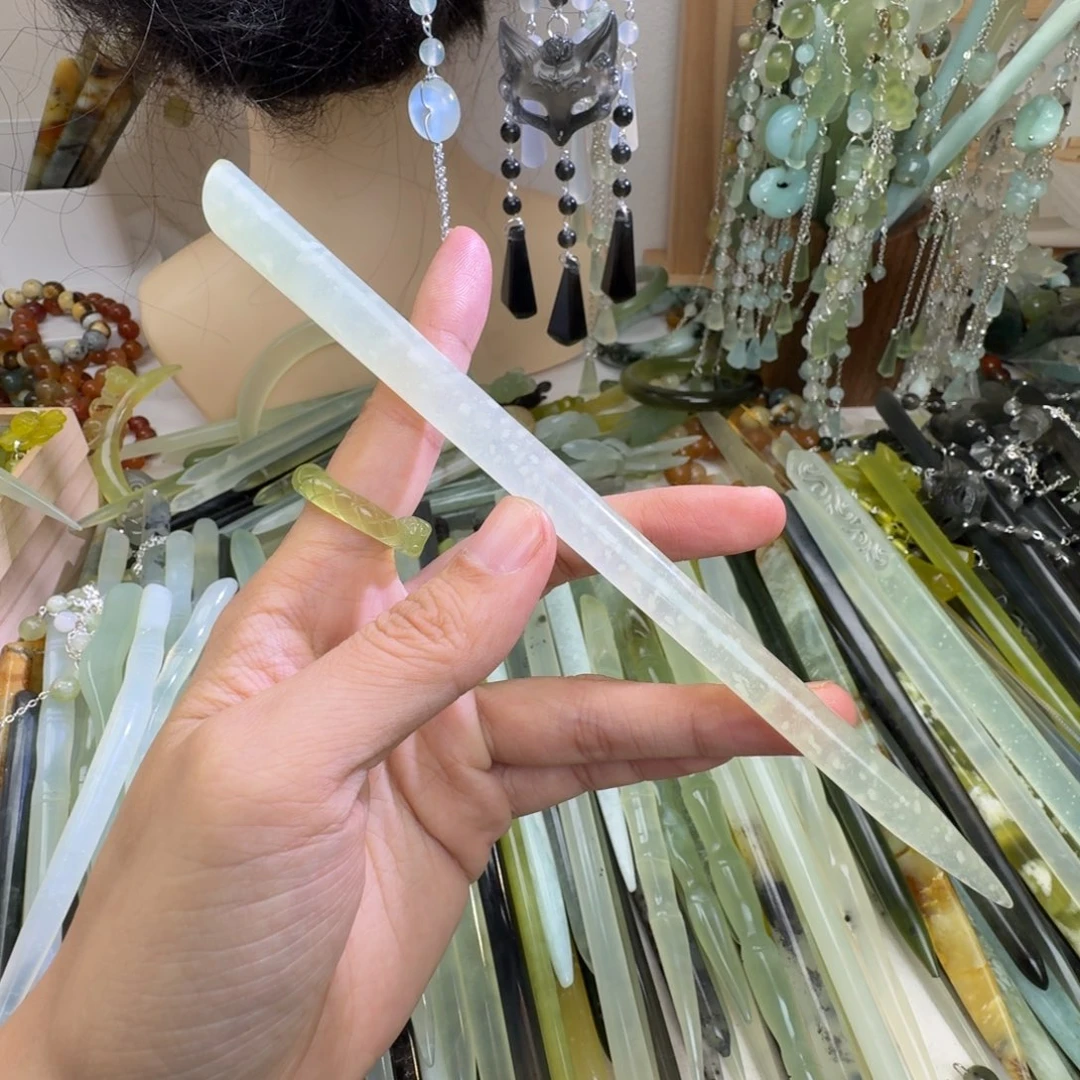 蛇纹石玉合金发饰